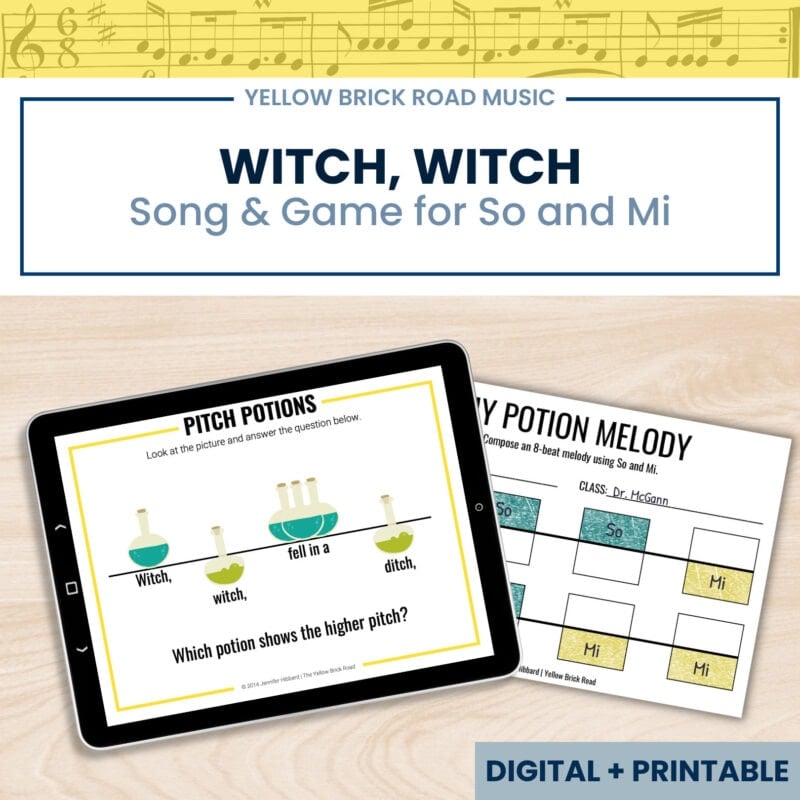 Witch, Witch: a song and game to practice so and mi - music lesson - mi so