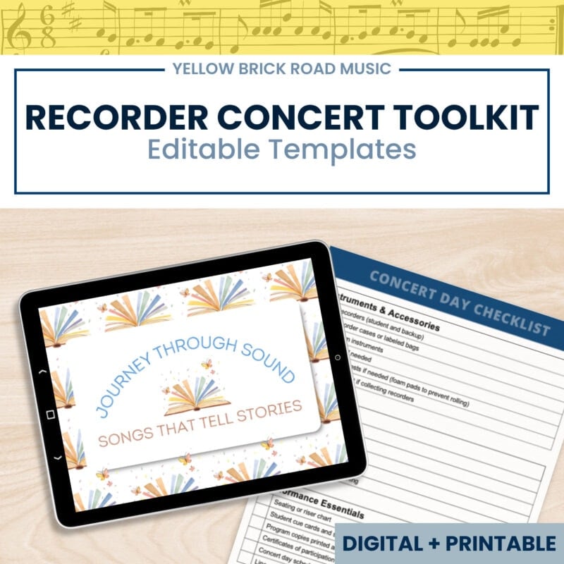 Editable Recorder Concert Toolkit | Google Templates, Slides & Forms Access