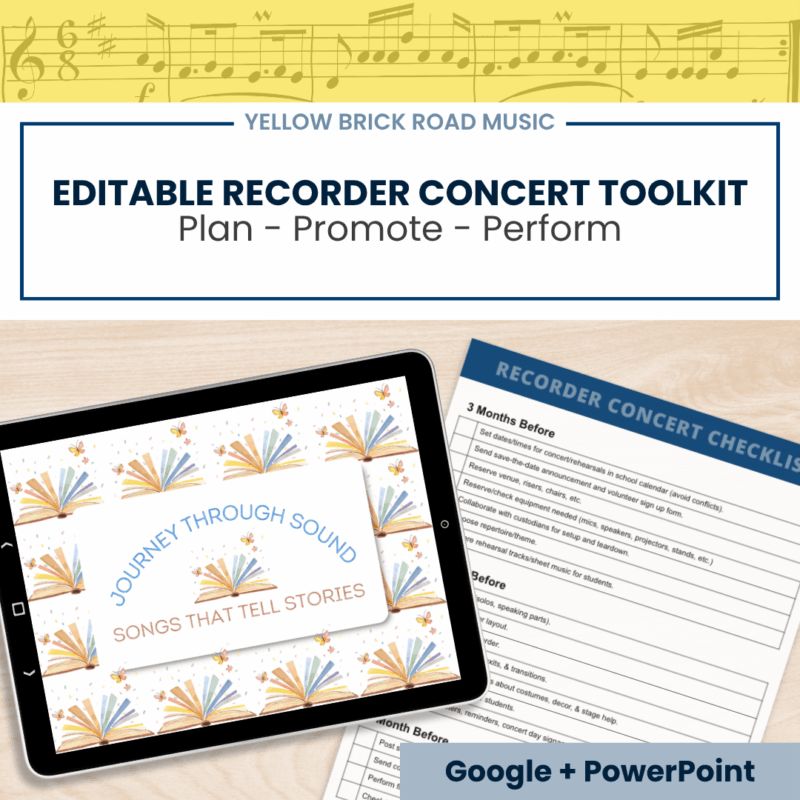 Editable Recorder Concert Toolkit | Google Templates, Slides & Forms Access