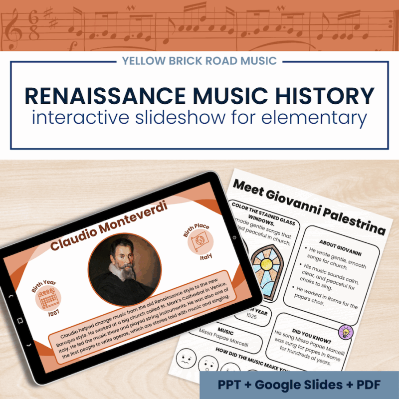 Renaissanc Period Composers K–2 | Listening, Movement, Maps + Coloring | No Prep