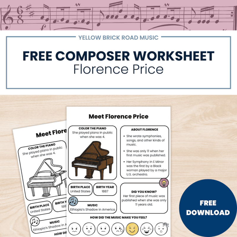 Free Florence Price Composer Worksheet | Modern Period Music History Activity