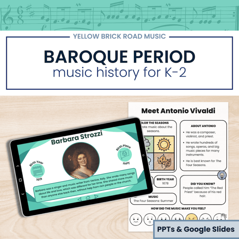 Baroque Period Composers K–2 | Listening, Movement, Maps + Coloring | No Prep