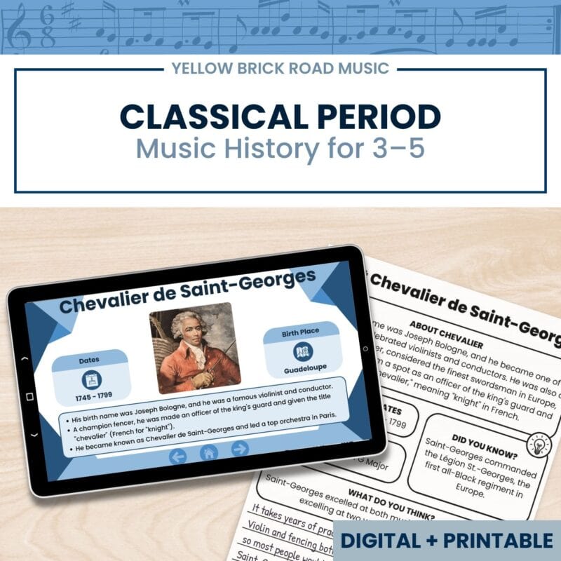 Classical Composers Music History | 3-5 | Listening & Printables | No Prep