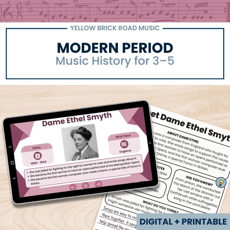 Modern Music History - Composers, Listening & Printables | Grades 3-5 | No Prep