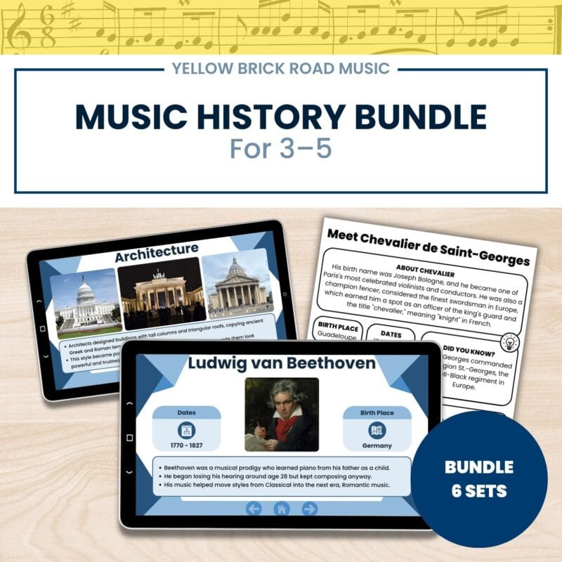 Music History Bundle - All 6 Periods, 73 Composers | Grades 3-5 | No Prep
