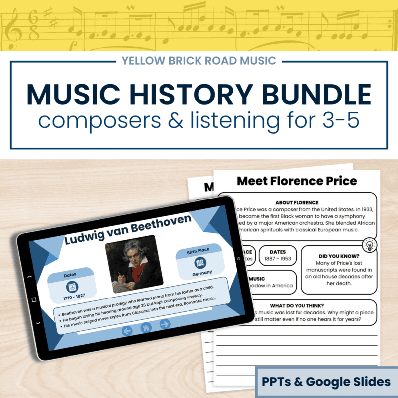 Music History Bundle - All 6 Periods, 73 Composers | Grades 3-5 | No Prep
