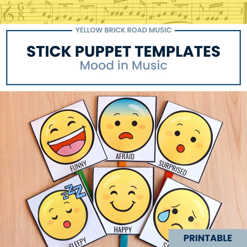 Stick Puppet Templates - Mood in Music - Listening Lesson - Emotions in Music