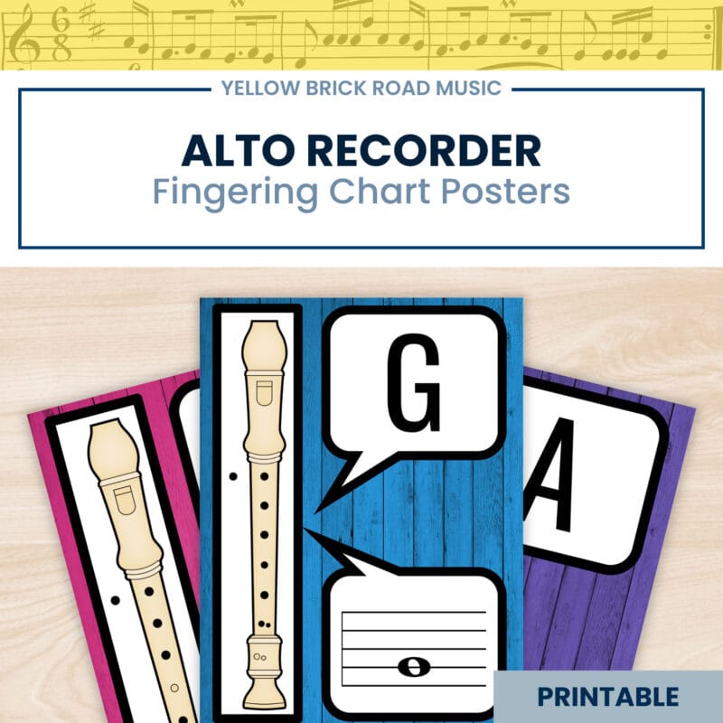 Alto Recorder Fingering Charts - alto recorder posters - alto recorder