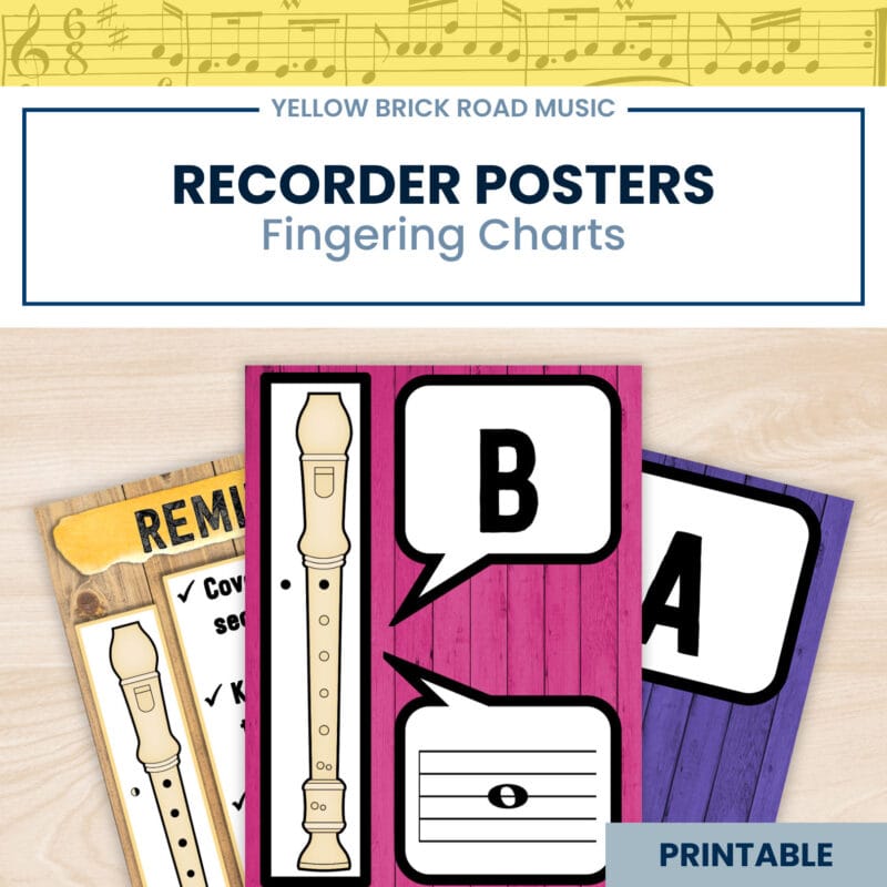 Recorder Fingering Charts - recorder posters - recorder anchor charts
