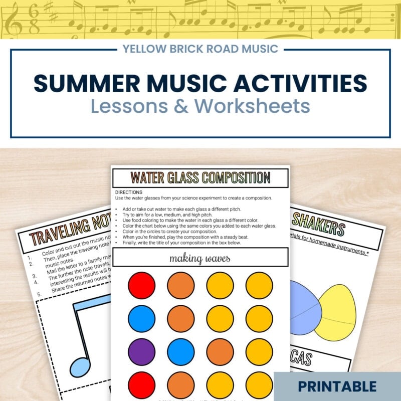 Music Activities for the Summer - music lessons - music worksheets for summer