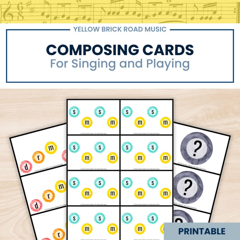Composing Cards for singing and playing - music composition cards