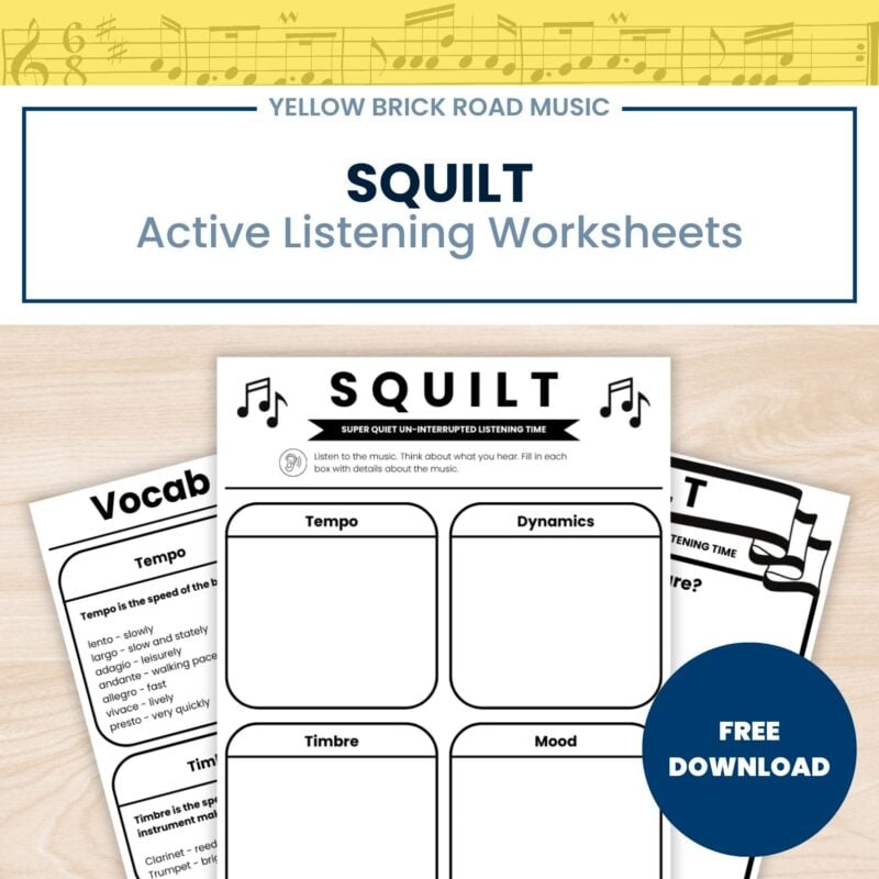 SQUILT: active listening worksheets for music - music worksheets