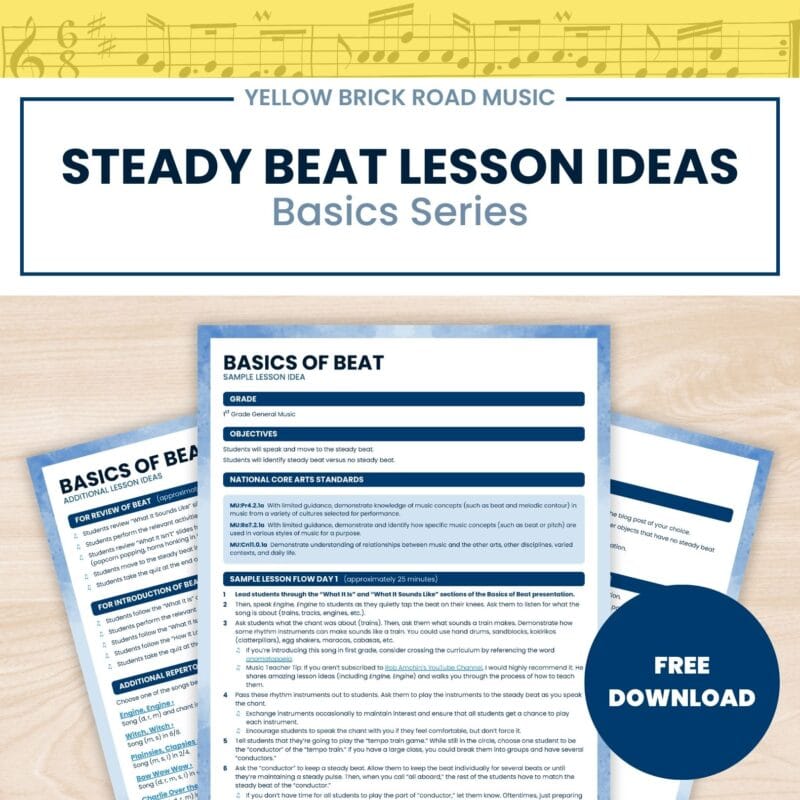 Basics of Beat Lesson Ideas - steady beat lesson ideas