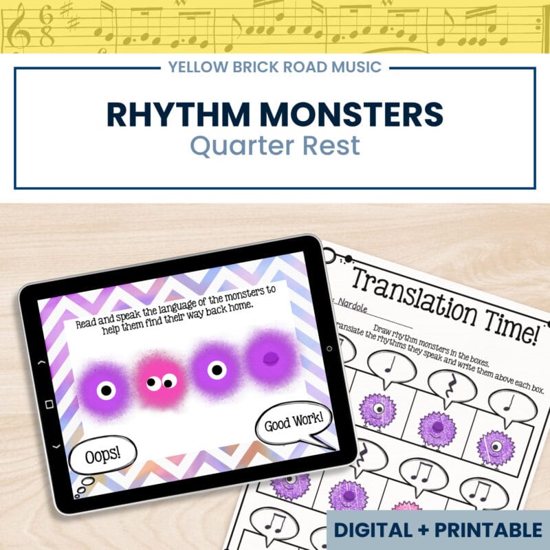 Rhythm Monsters: quarter rest - rhythm lesson - quarter rest - music lesson