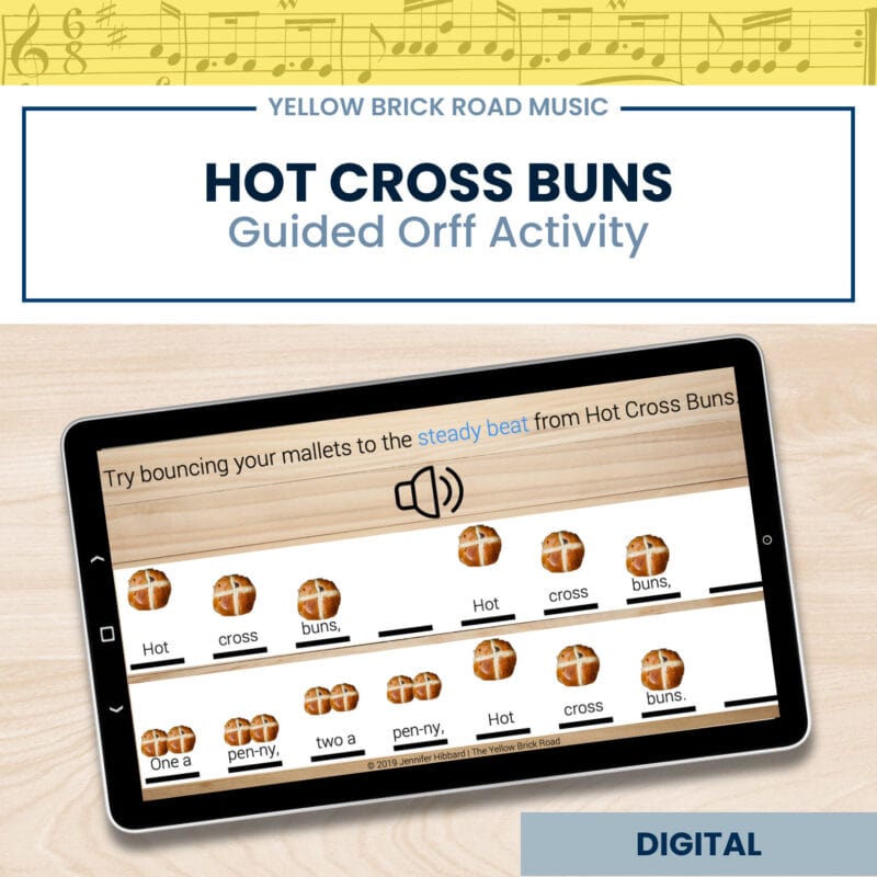 Hot Cross Buns: a guided Orff activity - music lesson - mallet instruments