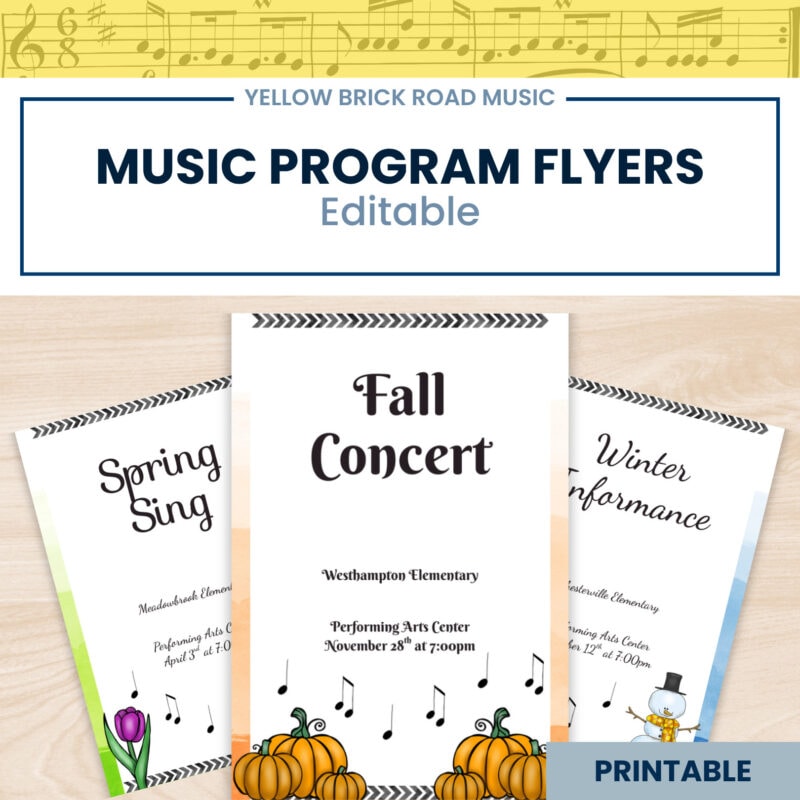 Editable Music Program Flyers - music brochures - music concert flyers