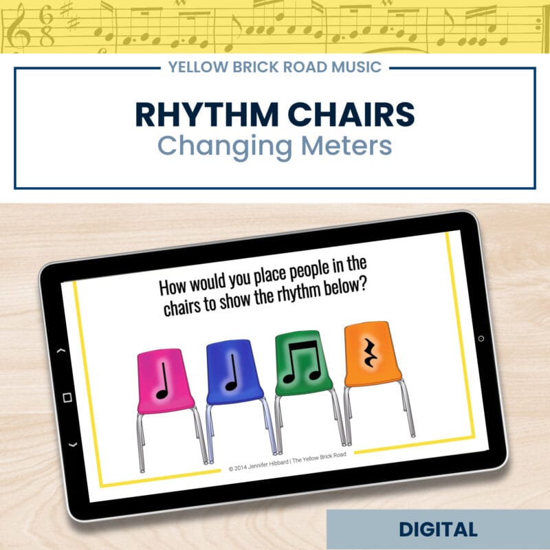 Rhythm Chairs Game: changing meters - musical meters - rhythm games