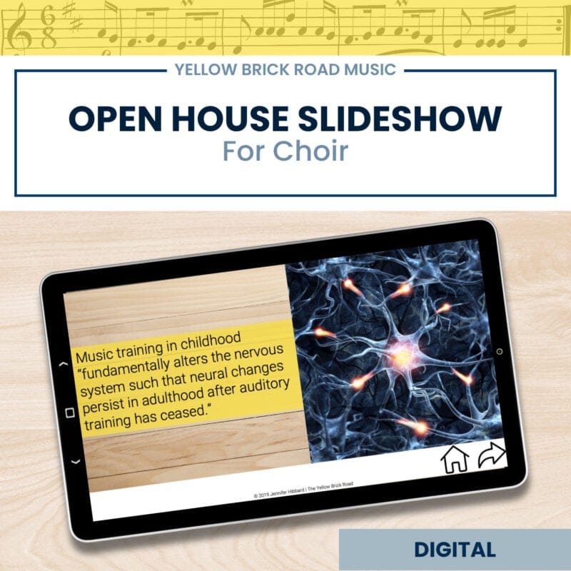Open House Slideshow for Choir - Back to School - Parent-Teacher Night