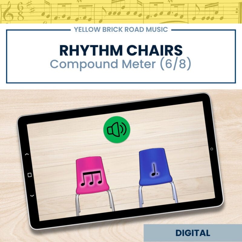Rhythm Chairs in compound meter - 6/8 - rhythm games - music games - six eight