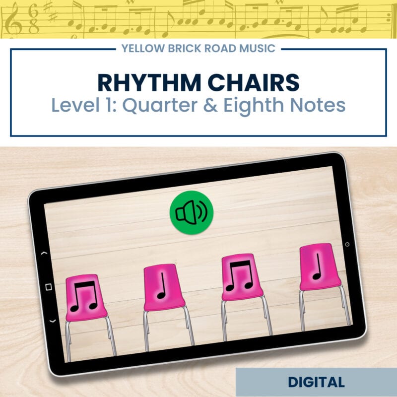 Rhythm Chairs Level One: quarter and eighth notes - rhythm games - music