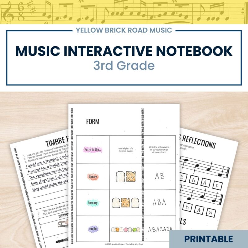 3rd Grade Music Interactive Notebook - Music INB - music lessons