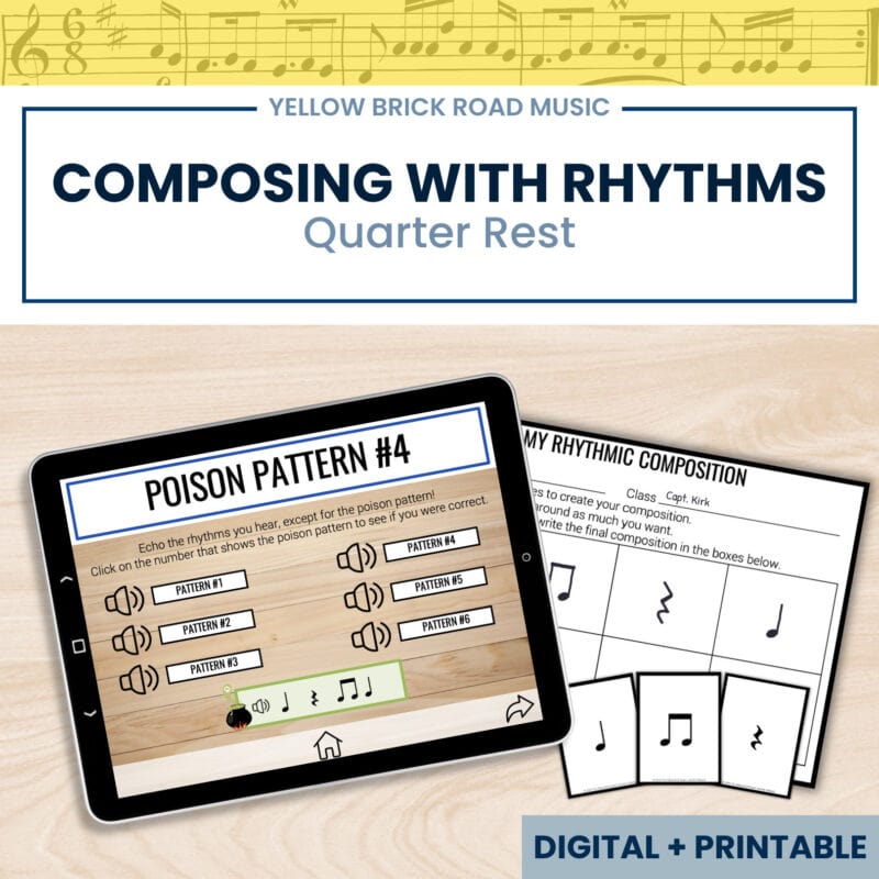 Composing with Rhythms: Quarter Rest - music composition - quarter rests