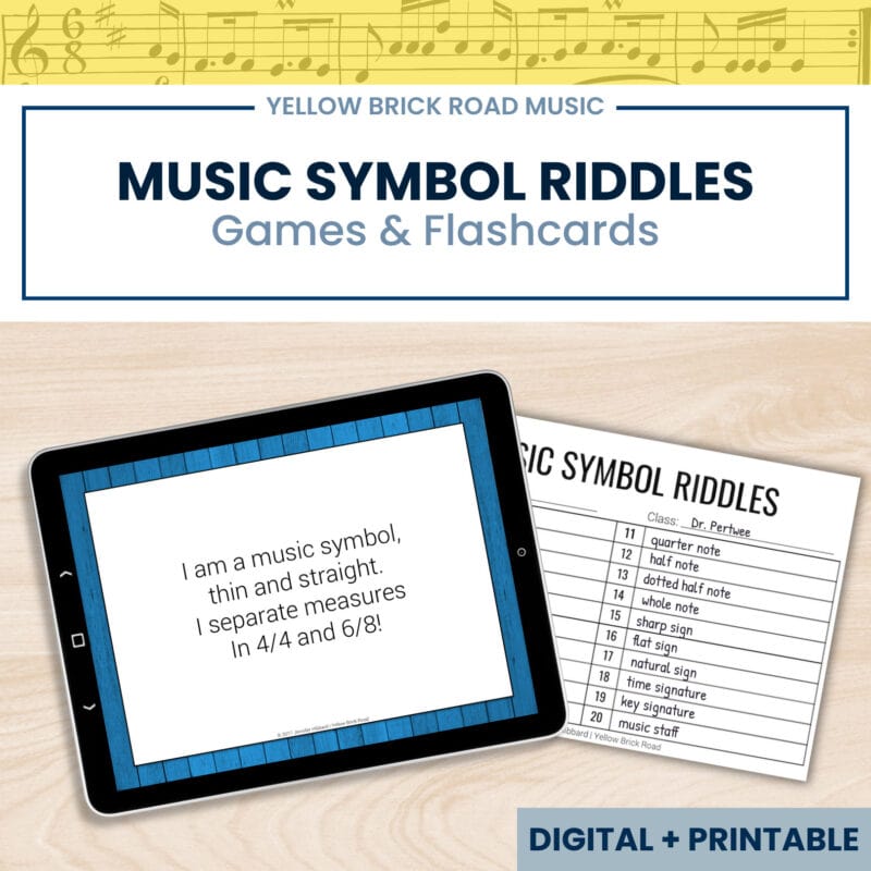 Music Symbol Riddles - music symbols game - music symbols flashcards