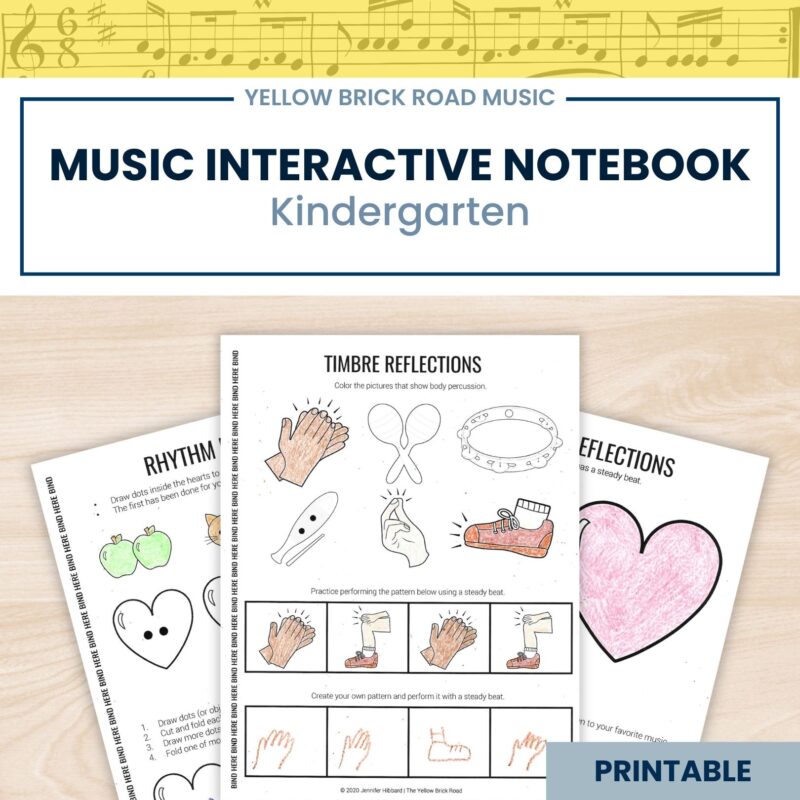 Kindergarten Music Interactive Notebook - Kindergarten INB - music lessons