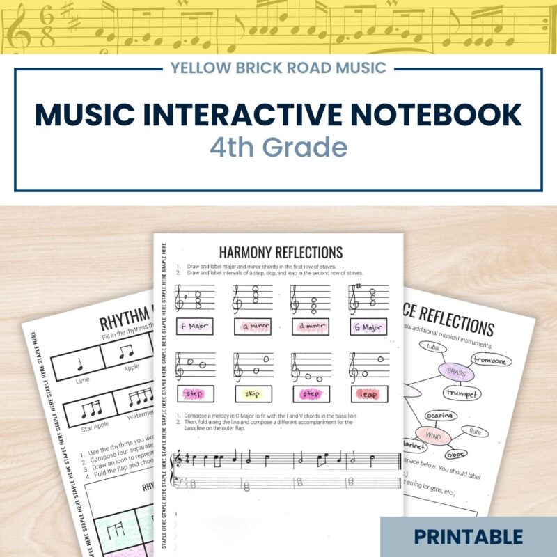 4th Grade Interactive Music Notebook - Music INB - music lessons
