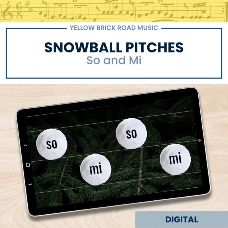 Snowball Pitches: so, mi - Solfége games - melody games - mi so games