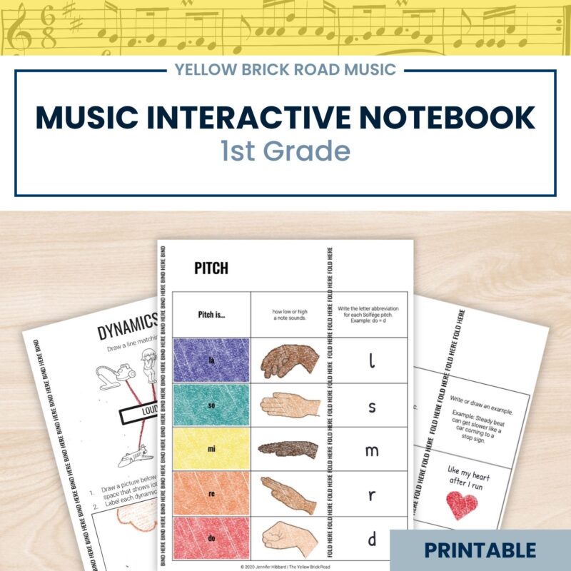 1st Grade Interactive Music Notebook - First Grade INB - music lessons