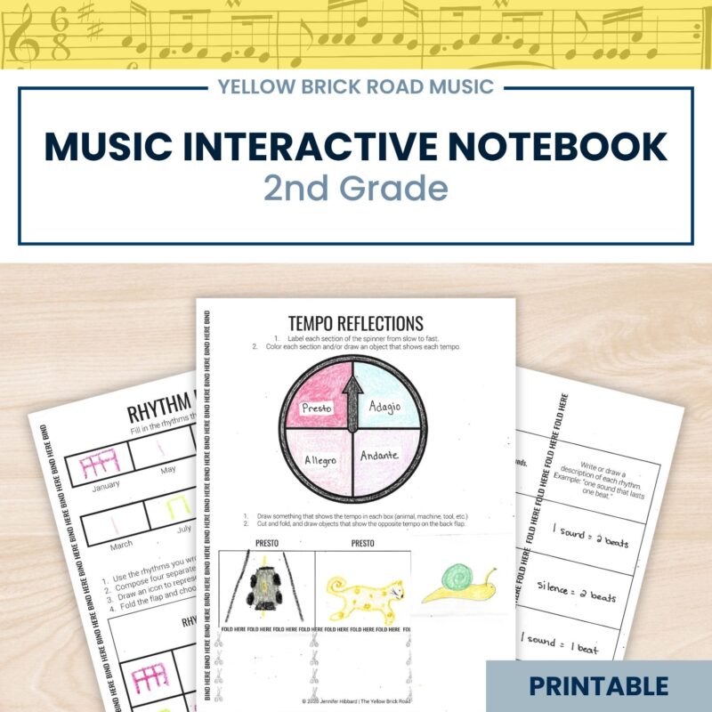 2nd Grade Interactive Music Notebook - Second Grade INB - music lessons
