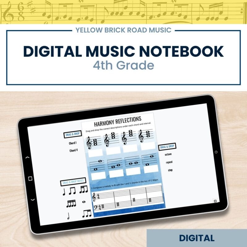 Digital 4th Grade Music Interactive Notebook - fourth grade INB - digital INB