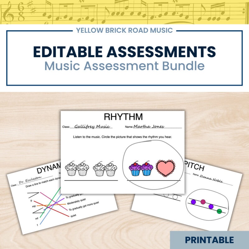 Editable Assessment Bundle for Music - Music Assessments - Music Tests