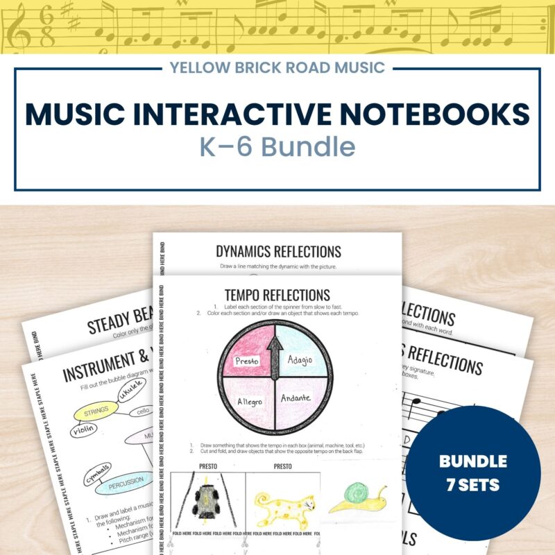 Kindergarten-6th Grade Music Interactive Notebook Bundle - Music Lessons