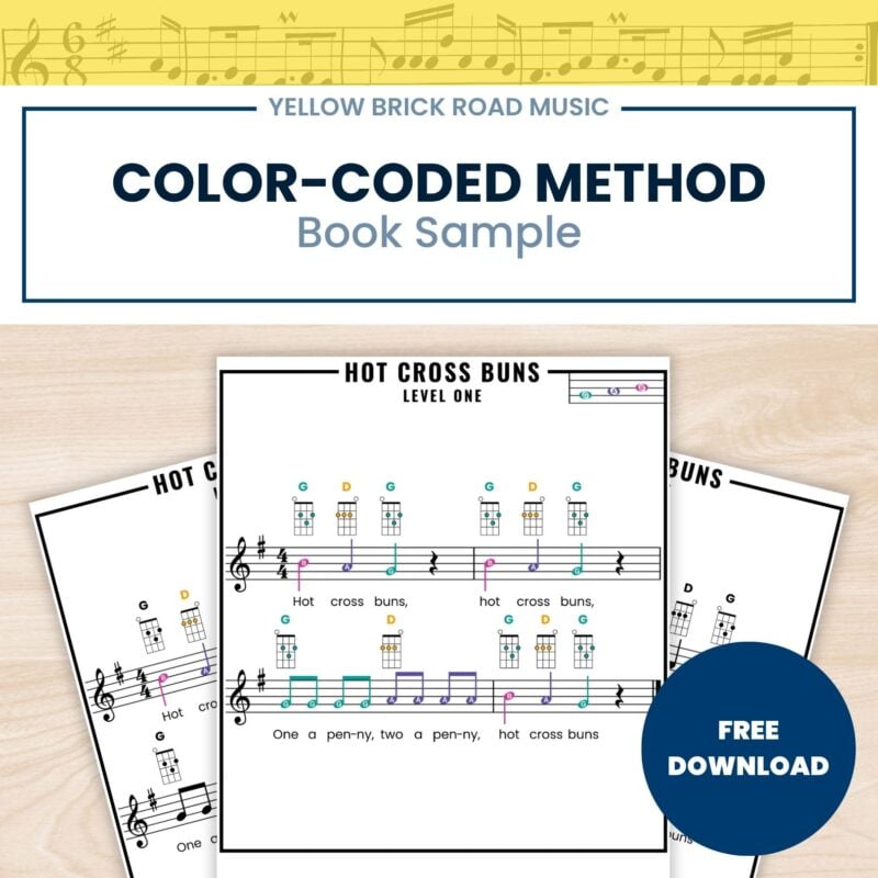 Color Coded Notation Method Book SAMPLE - Recorder, Ocarina, Ukulele, Keyboard