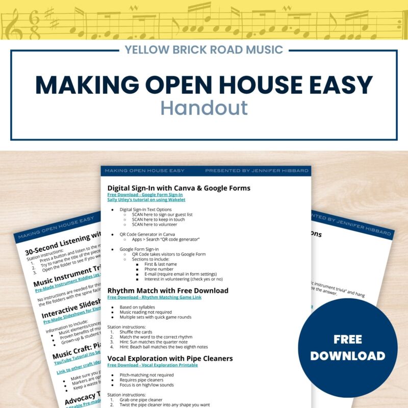 Making Open House Easy - #musiccrewconference2024 - MusicCrewPD
