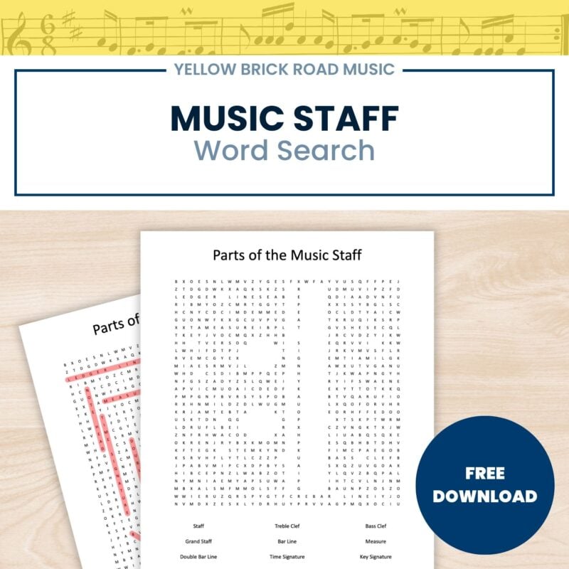 Music Staff Word Search