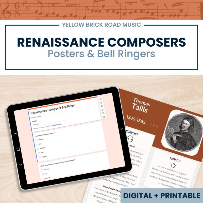 Renaissance Composers: Posters and Bell Ringer Set