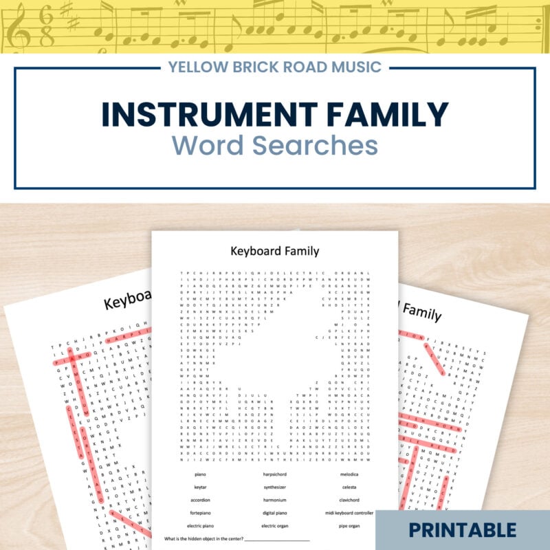 Instrument Family Word Searches