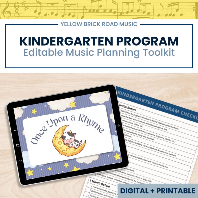 Editable Kindergarten Music Program Planning Toolkit