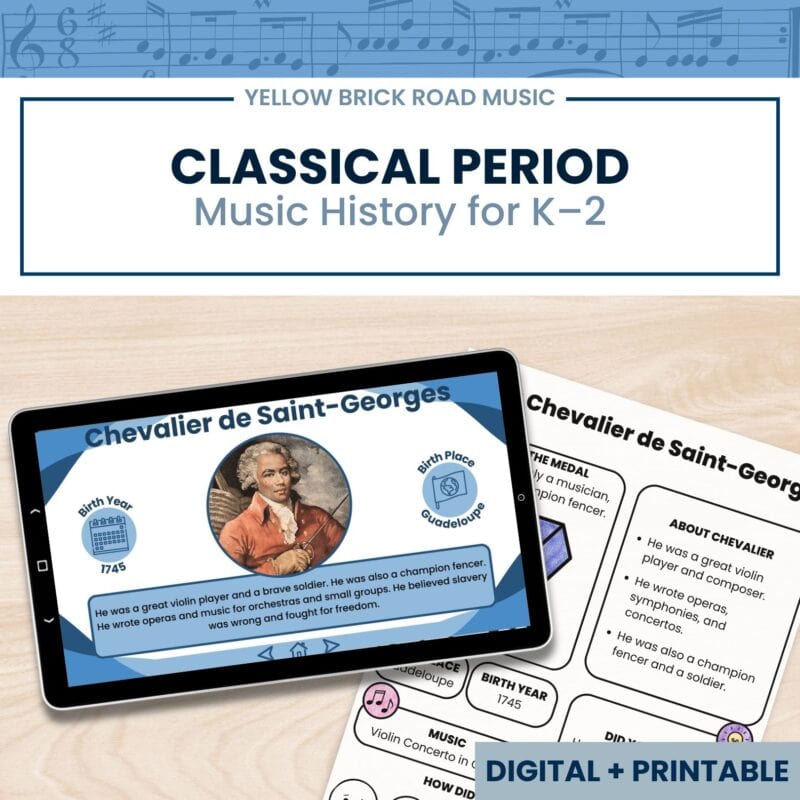 Classical Period Composers K–2 | Listening, Movement, Maps + Coloring | No Prep