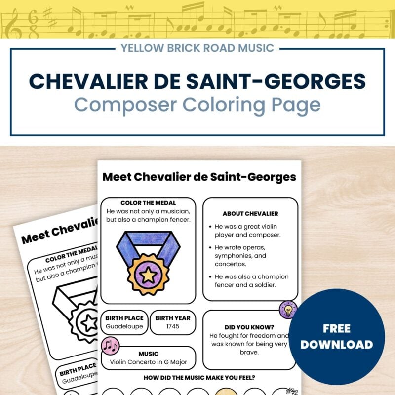 Free Saint-Georges Composer Worksheet | Classical Music History Activity