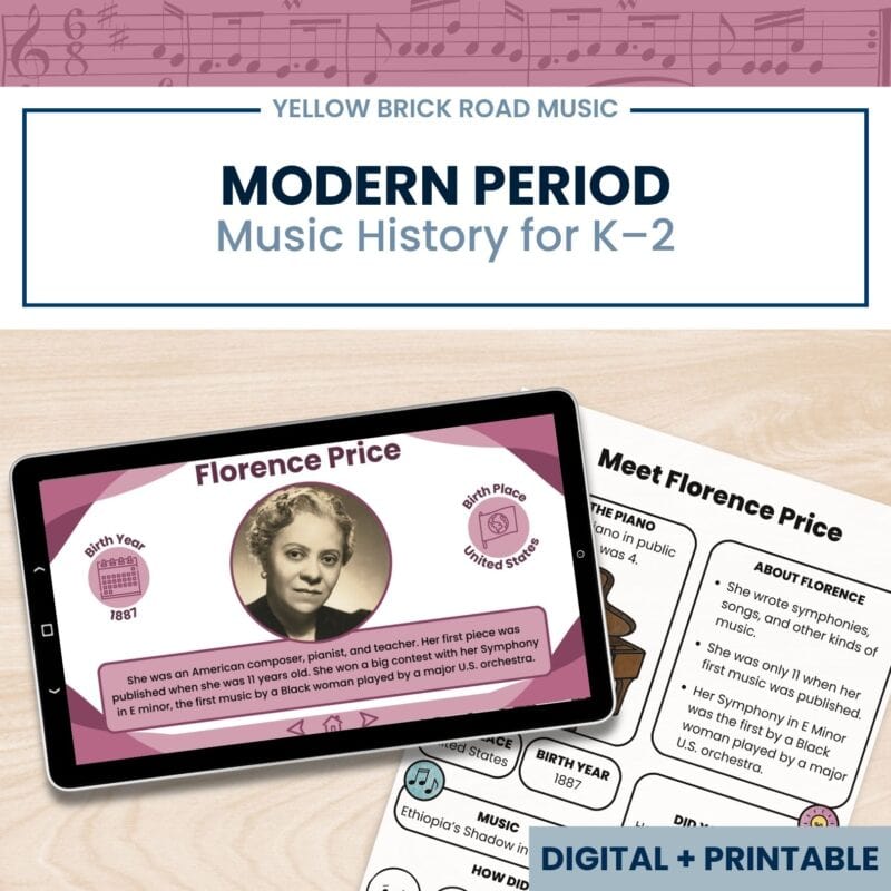 Modern Period Composers K–2 | Listening, Movement, Maps + Coloring | No Prep