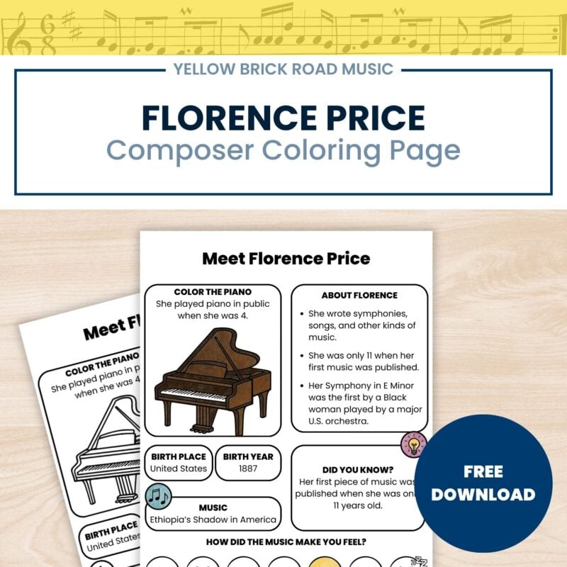 Free Florence Price Composer Worksheet | Modern Period Music History Activity